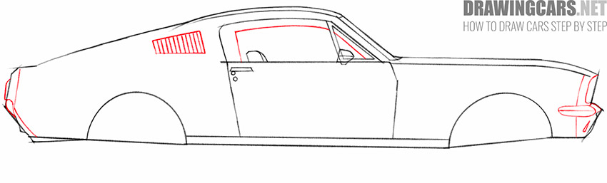 how to draw a muscle car