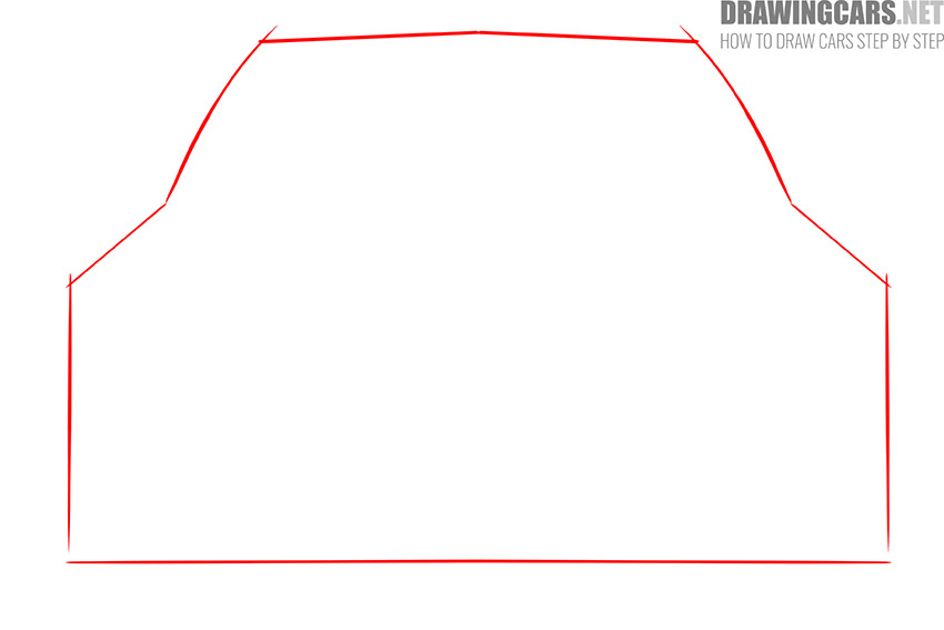 How to draw a Car from the Front for beginners drawing
