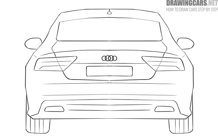 How to Draw a Car from the back for beginners