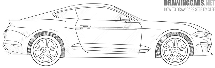How to Draw a Ford Mustang Step by Step