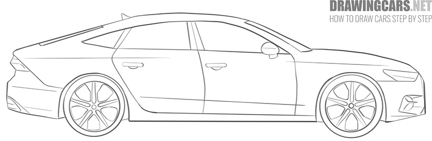How to draw a Car from the side for beginners