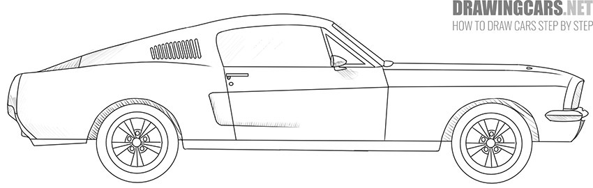 How to draw a classic muscle car