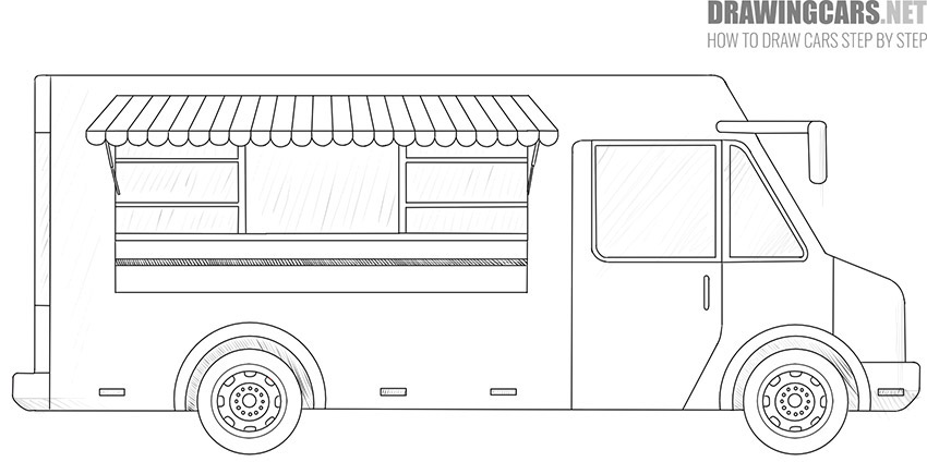 How to draw a food truck