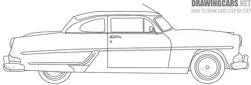 How to draw an Old car step by step