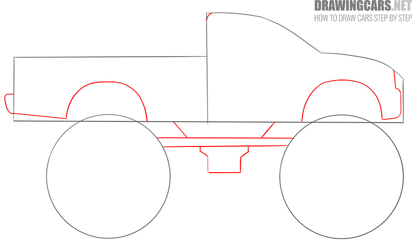 How to Draw a Monster Truck for Beginners instruction