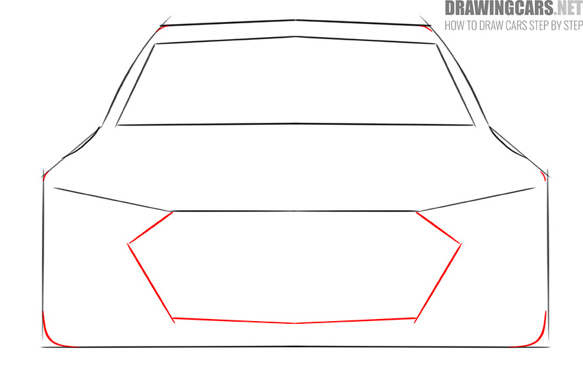 How to draw a Car from the Front for beginners fast