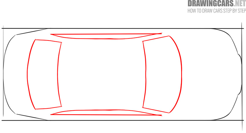 How to draw a Car from the Top for beginners instruction