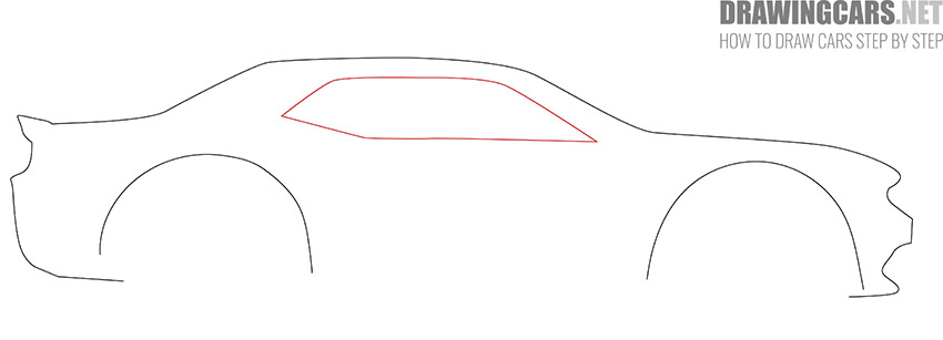 how to draw a Dodge Challenger for beginners step by step