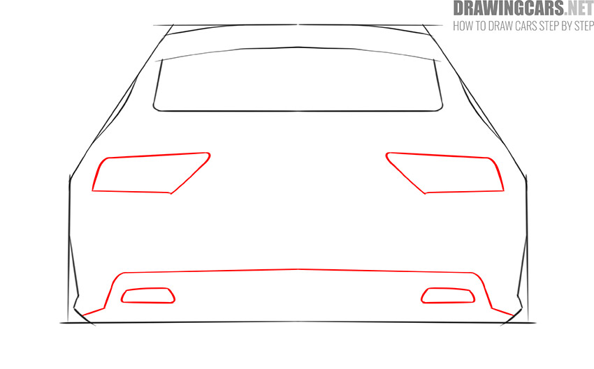 How to Draw a Car from the back for beginners simple