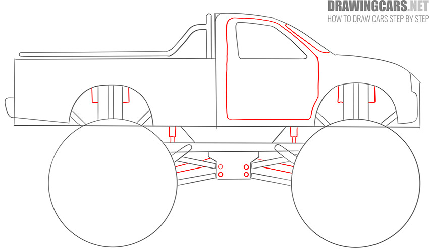 How to Draw a Monster Truck for Beginners drawing