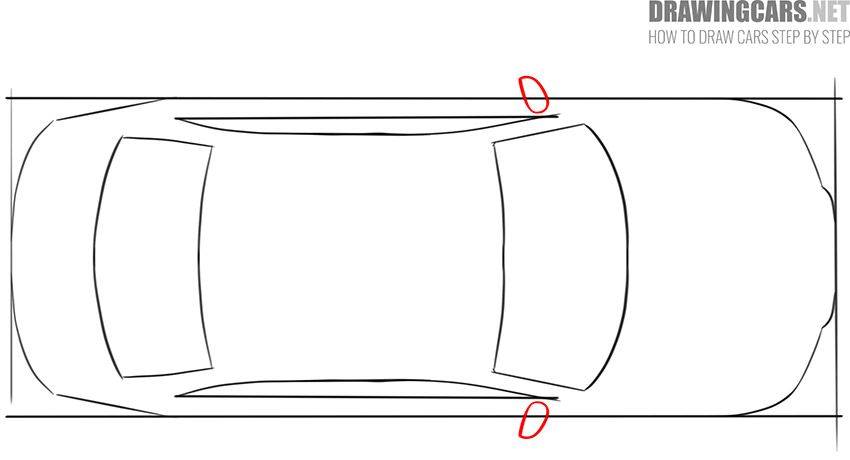 How to draw a Car from the Top for beginners guide