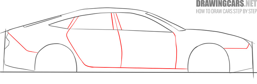 How to draw a Car from the side for beginners step by step