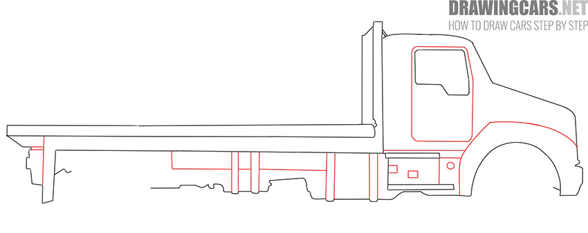 How to draw a Flatbed Truck simple