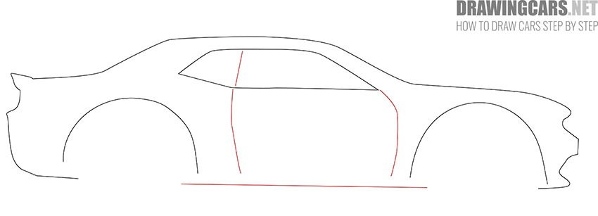 how to draw a Dodge Challenger for beginners drawing