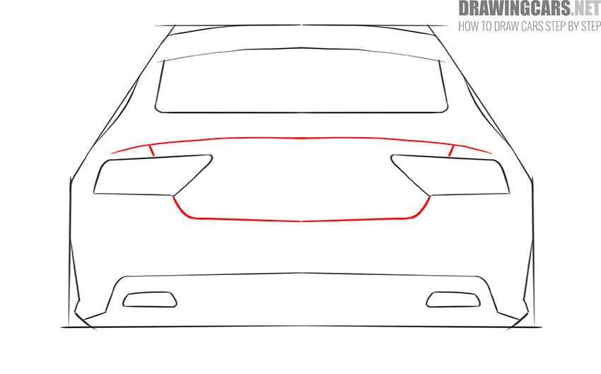 How to Draw a Car from the back for beginners easy