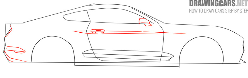 Ford Mustang step by step drawing guide