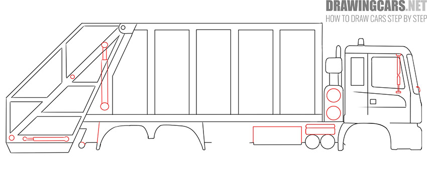 How to Draw a Garbage Truck simple