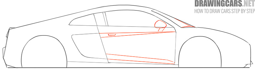 How to Draw an Audi R8 step by step