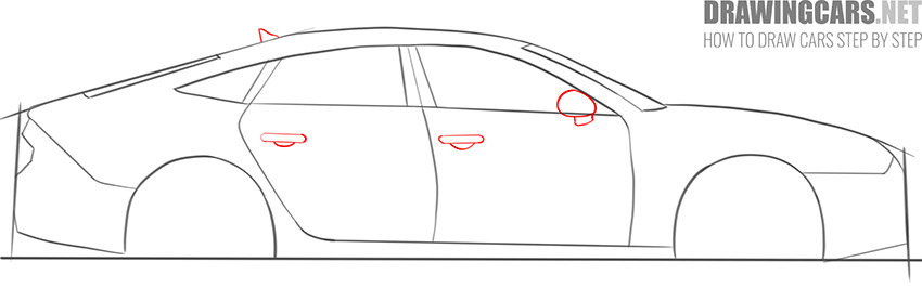 How to draw a Car from the side for beginners guide