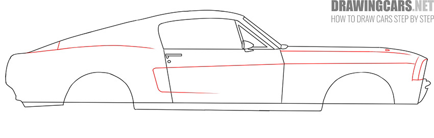 How to draw a classic muscle car drawing