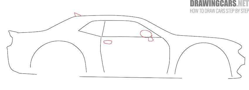 how to draw a Dodge Challenger for beginners guide
