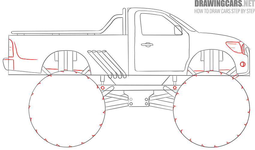 How to Draw a Monster Truck for Beginners simple