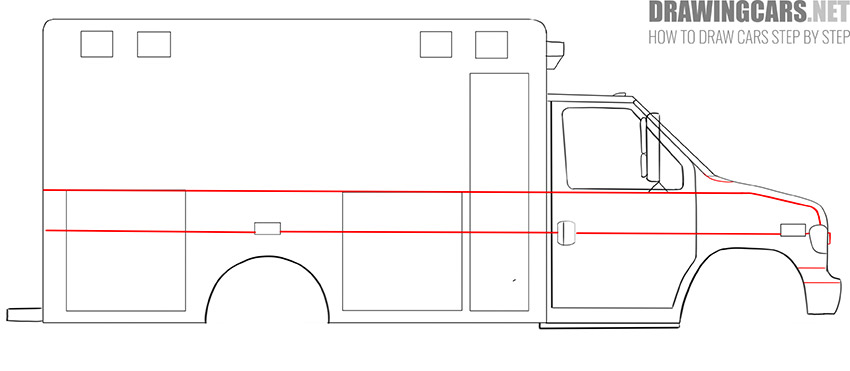 How to Draw an Ambulance Truck drawing