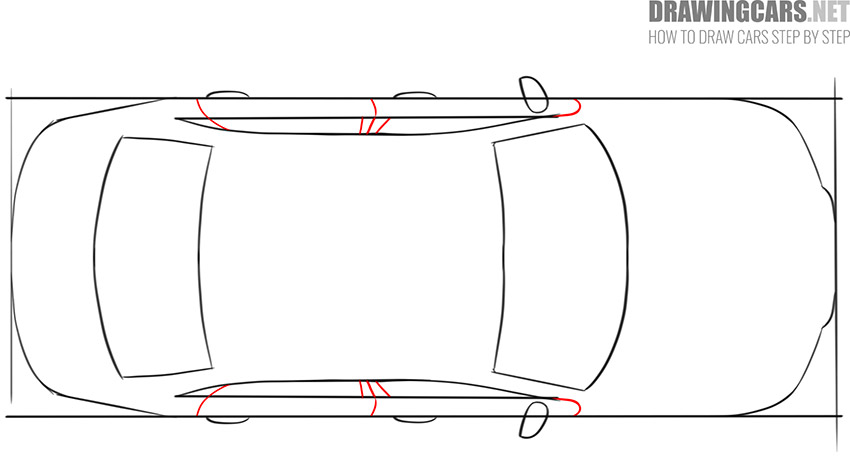 How to draw a Car from the Top for beginners tutorial