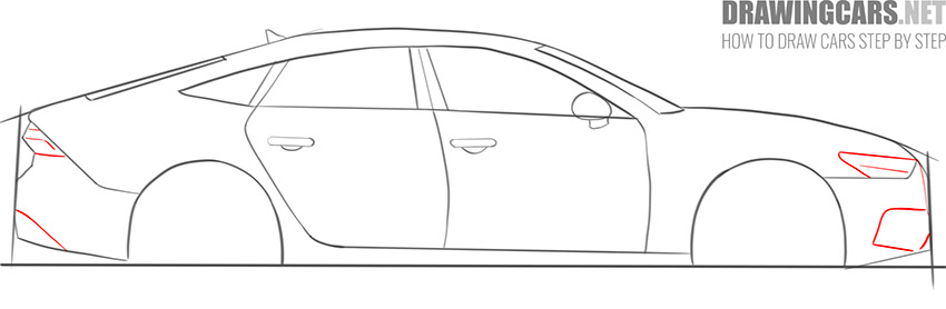 How to draw a Car from the side for beginners lesson