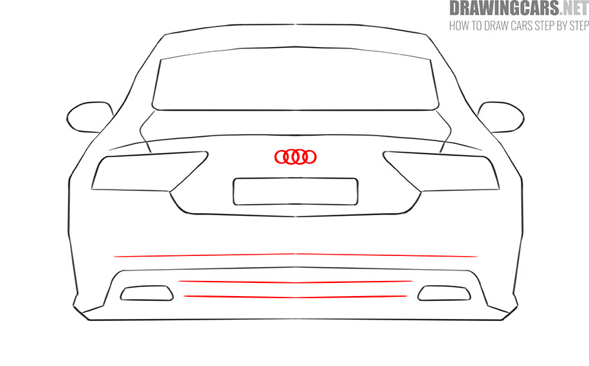 How to Draw a Car from the back for beginners drawing
