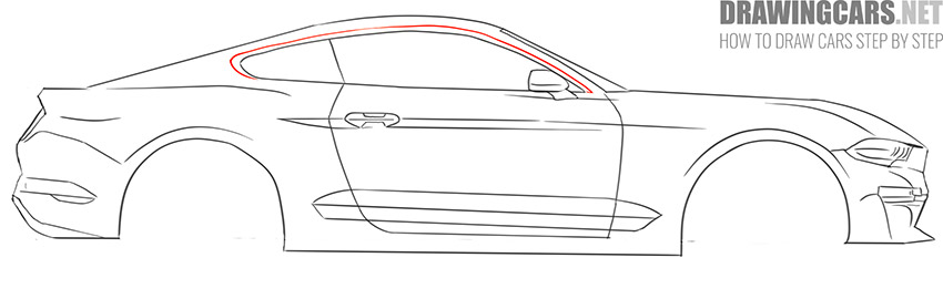 Ford Mustang step by step drawing tutorial