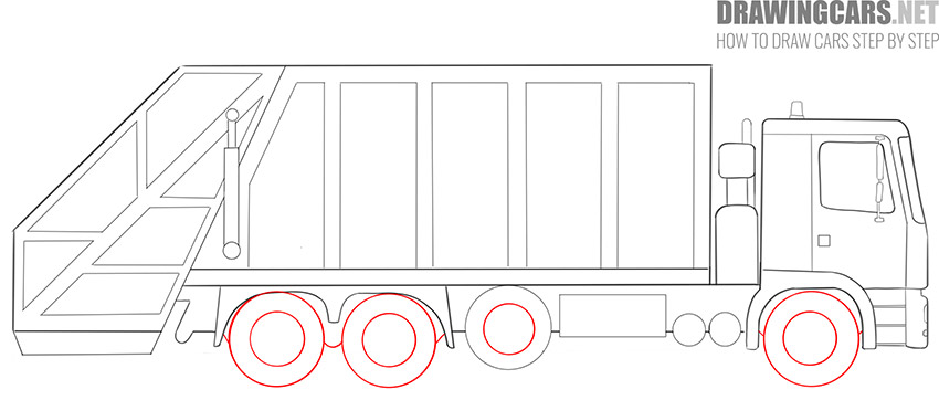 How to Draw a Garbage Truck For Beginners easy