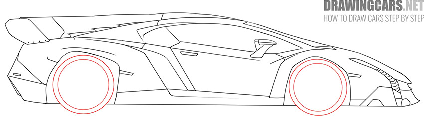 How to Draw a Lamborghini Veneno simple
