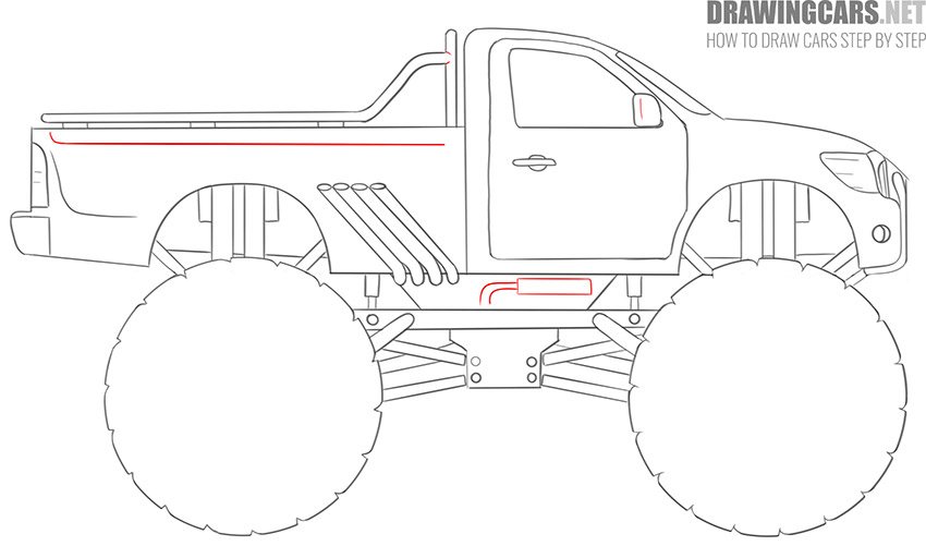 How to Draw a Monster Truck for Beginners easy