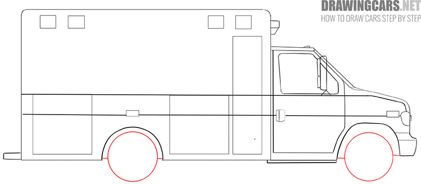 How to Draw an Ambulance Truck simple