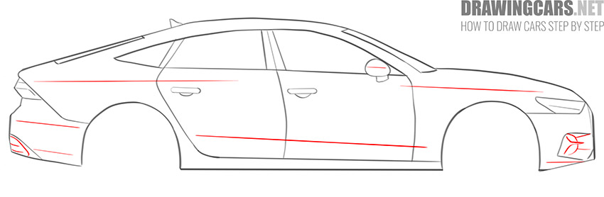 How to draw a Car from the side for beginners simple