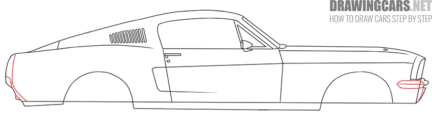 How to draw a classic muscle car lesson