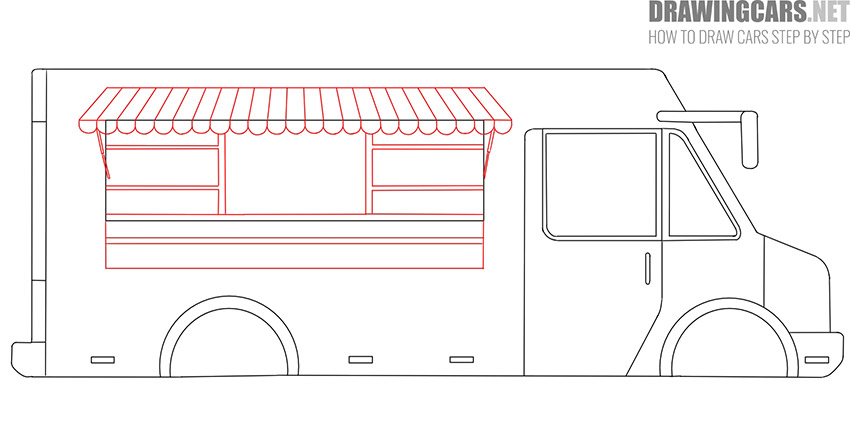 How to draw a food car simple