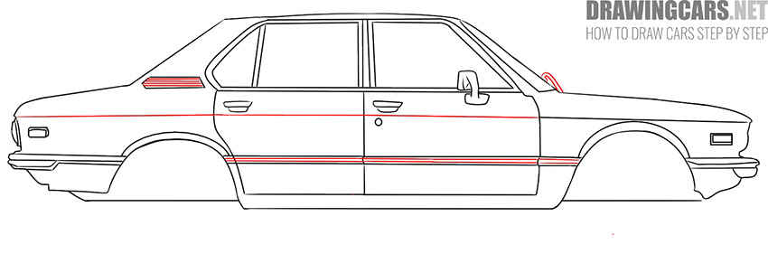 How to draw an old car step by step