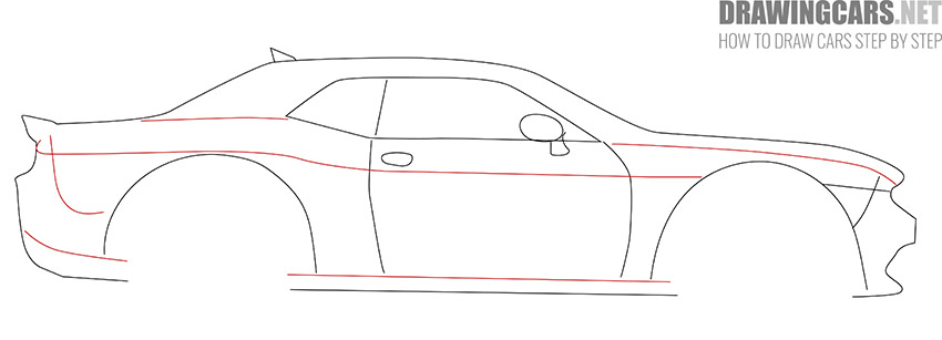 how to draw a Dodge Challenger for beginners easy