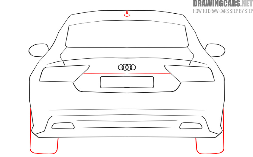 How to Draw a Car from the back for beginners lesson