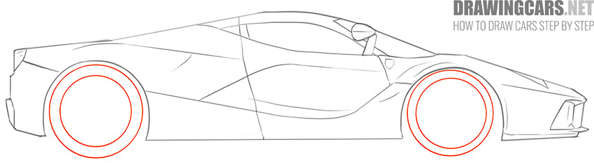 Ferrari Step by Step drawing tutorial