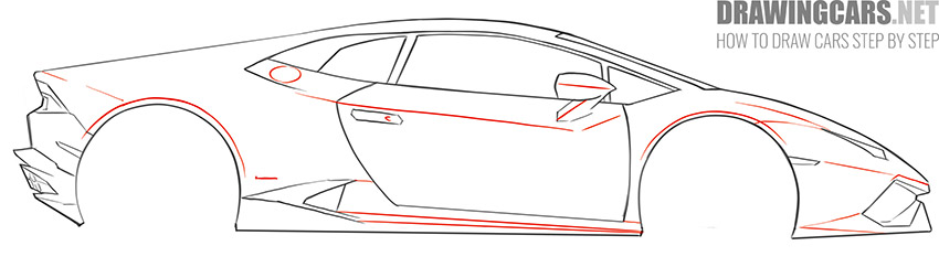 How to Draw a Lamborghini Huracan tutorial
