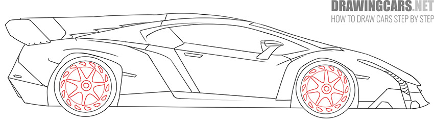 How to Draw a Lamborghini Veneno step by step