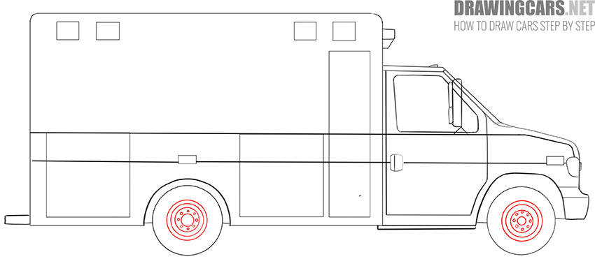 How to Draw an Ambulance Truck easy