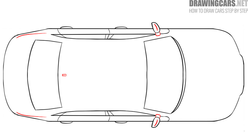 How to draw a Car from the Top for beginners simple