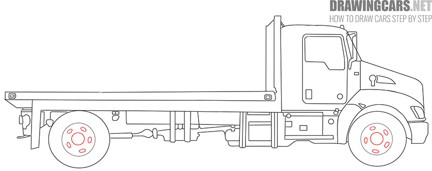 How to draw a Flatbed Truck easy