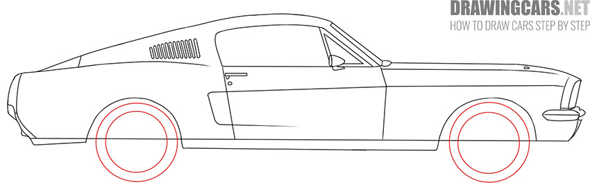 How to draw a classic muscle car easy