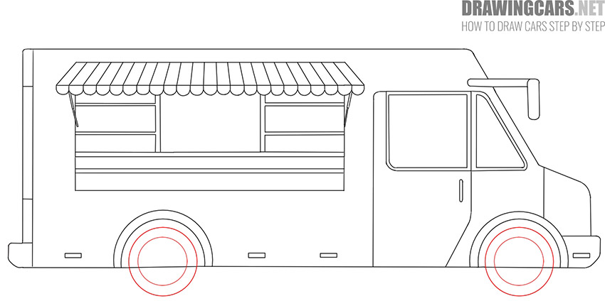 How to draw a food car easy
