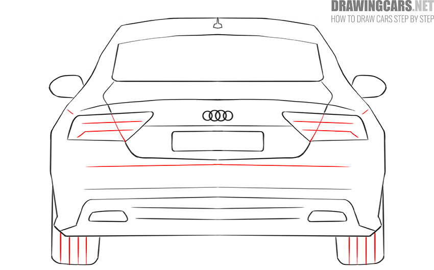 How to Draw a Car from the back for beginners tutorial